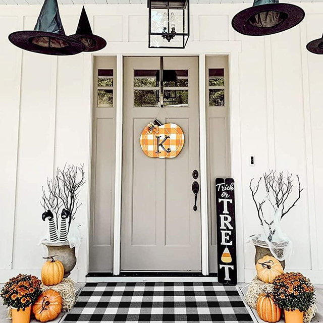 Cotton Buffalo Check Rug | 35.4 x 59 Inches | Buffalo Plaid Rug 3' x 5' Washable Hand-Woven Outdoor Rugs for Layered Door Mats Porch/Kitchen/Farmhouse/Entryway