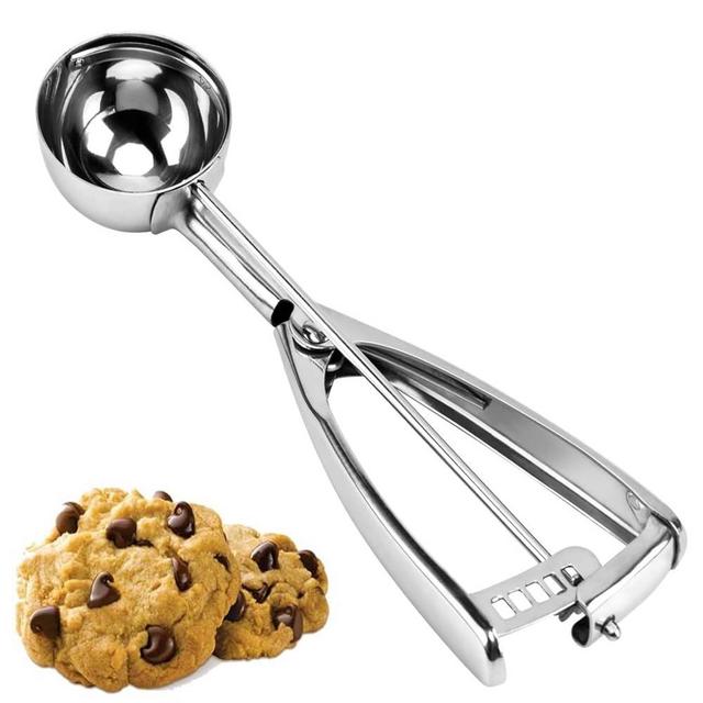 Ice Cream Scoop, Cookie Scoop, 18/8 Stainless Steel Cookie Scooper, Cookie Scoops for Baking, 3Tbsp/45ml/1.5oz Cookie Dough Scoop, Ice Cream Scooper with Trigger Release, Cookie Scooper for Baking…
