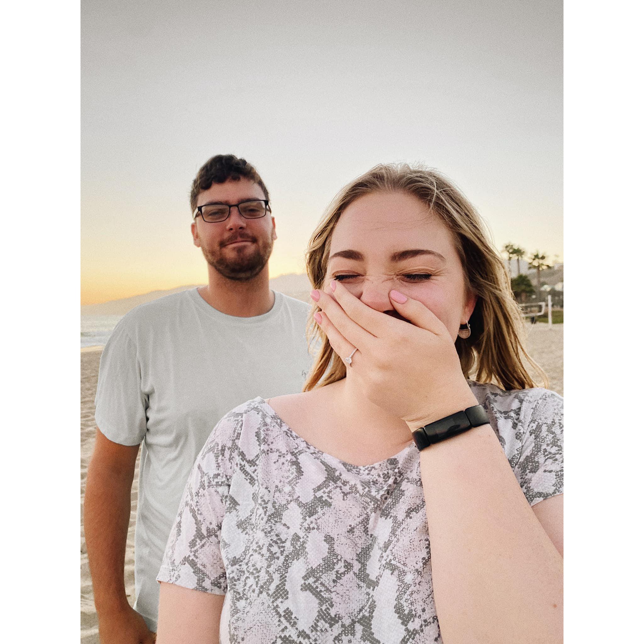 FINALLY ENGAGED! 8/2/21 at Will Rogers Beach in Los Angeles