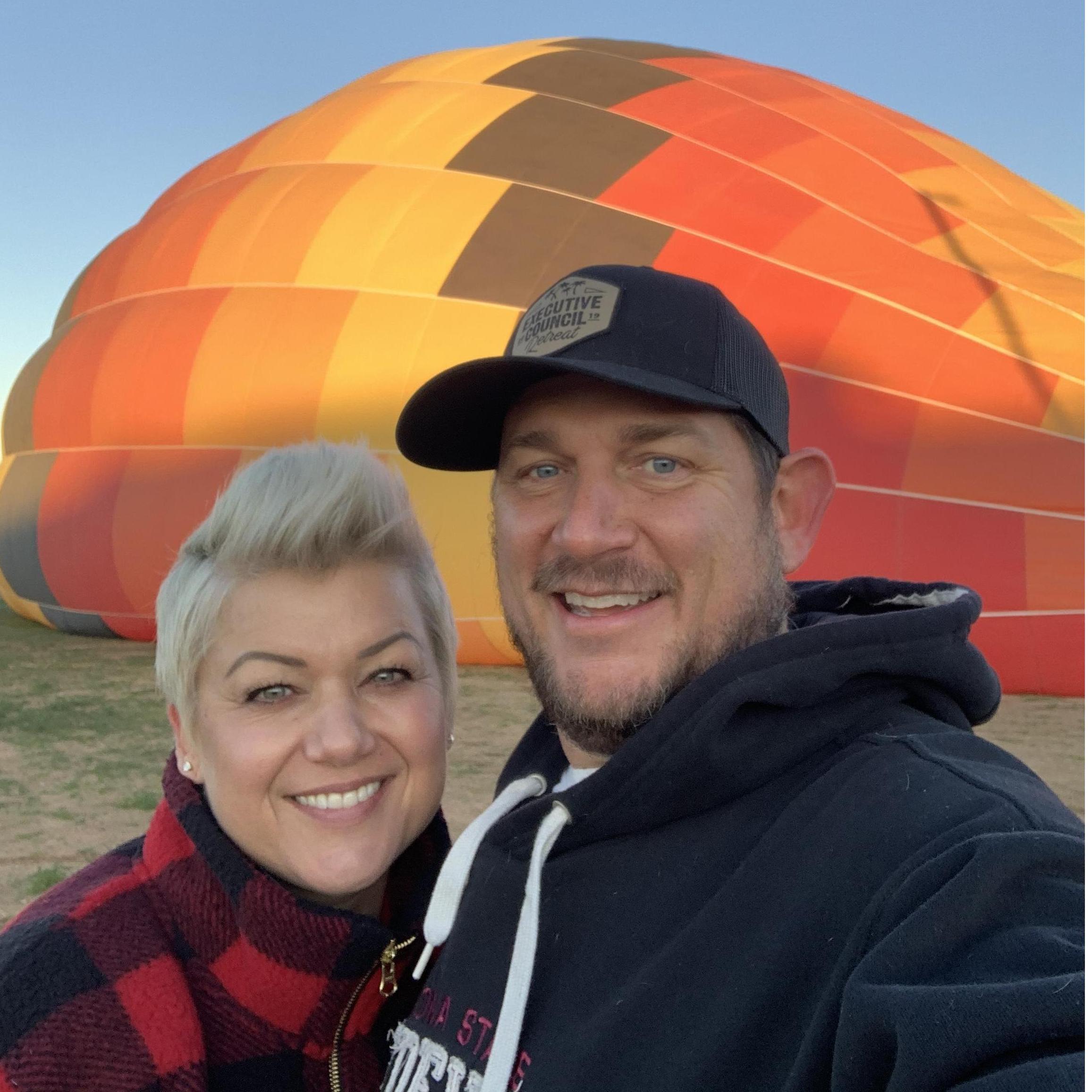 Our first hot air balloon ride 🥂