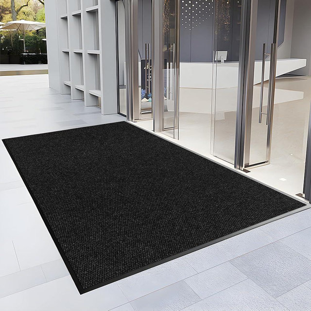 4′ x 6′ Front Door Mat Indoor Outdoor Entrance, Commercial Floor Mat Heavy Duty Dirt Trapper Entryway Doormat, Custom Size Non Slip Rubber Backing Welcome mat, Door Mat for High Traffic Area