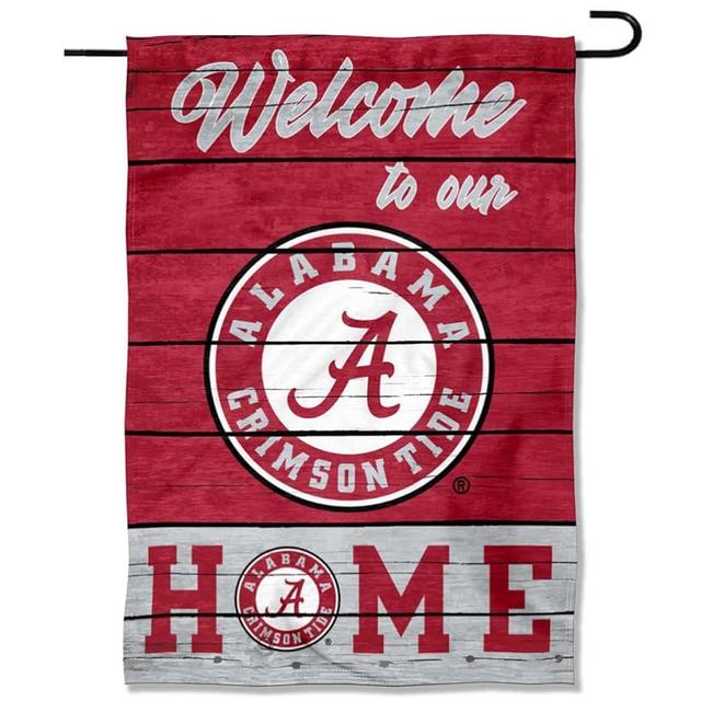 Alabama Crimson Tide Welcome To Our Home Double Sided Garden Yard Flag