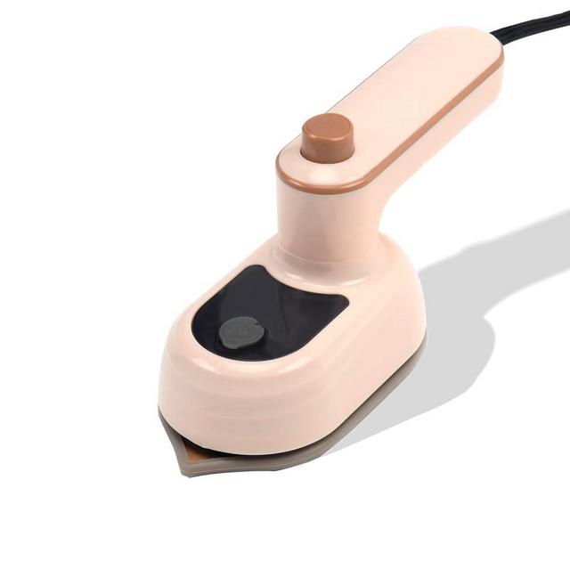 professional mini steam iron clothes travel iron portable wet and dry iron home travel business with mini steam iron (Light pink)