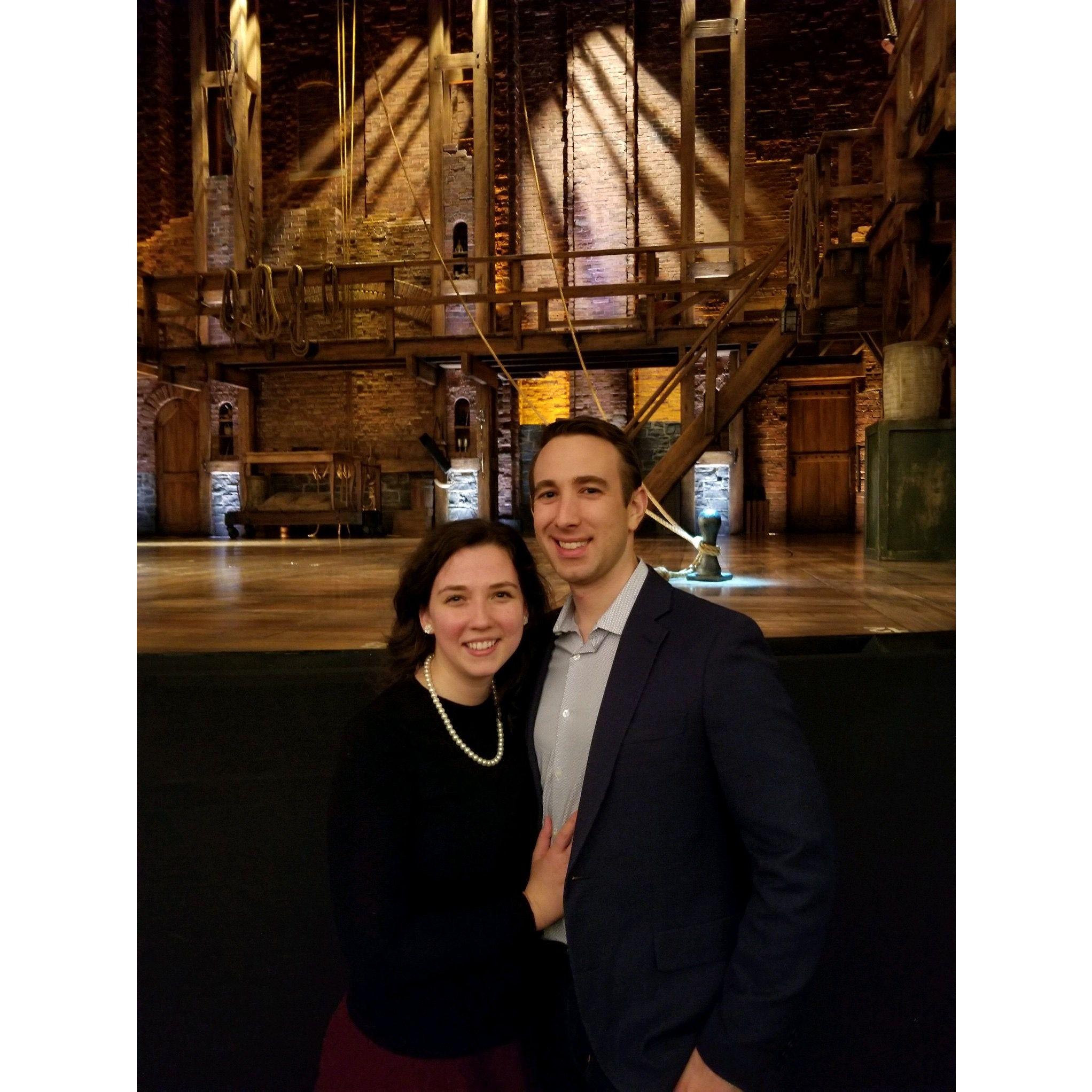 Clare took Mike to see "Hamilton" for his birthday in 2019!