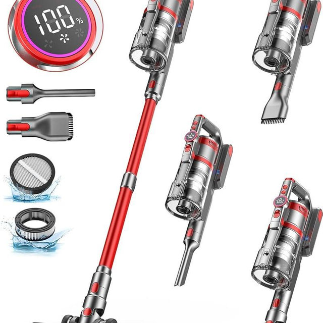 dsorupa Cordless Vacuum Cleaner, 45KPA/550W Stick Vacuum with LED Screen, Max 60mins Runtime, Dual Handle Wireless Vacuum Cleaners for Home, Anti-Tangle Vacuum Cordless for Carpet/Hardwood/Pet Hair