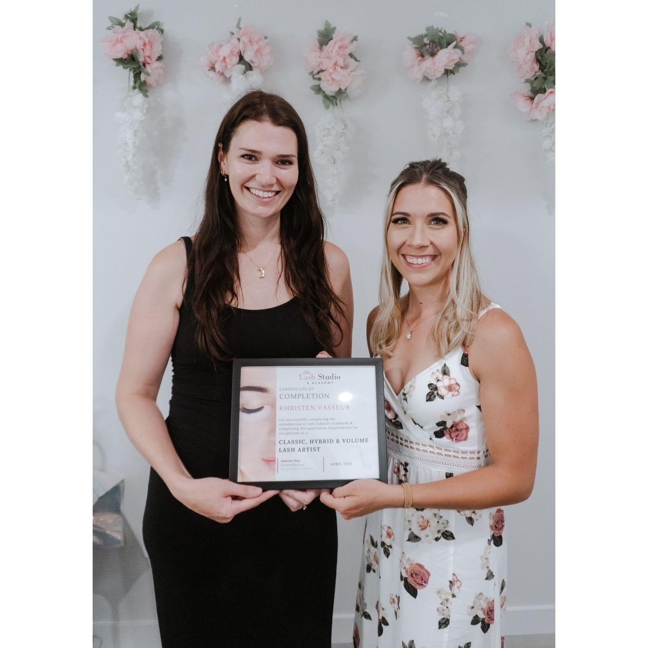 When Khristen graduated and became an official eyelash technician!