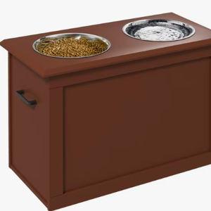 PAWHUT Stainless Steel Elevated Large-Dog Bowls, Brown - Chewy.com