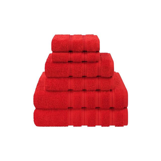 American Soft Linen 6 Piece Towel Set, 100% Cotton Bath Towels for Bathroom, Red