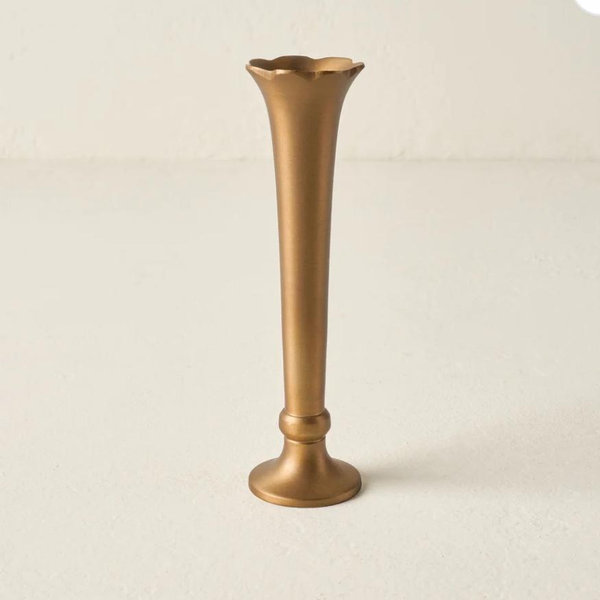 Flannery Scalloped Brass Bud Vase Tall