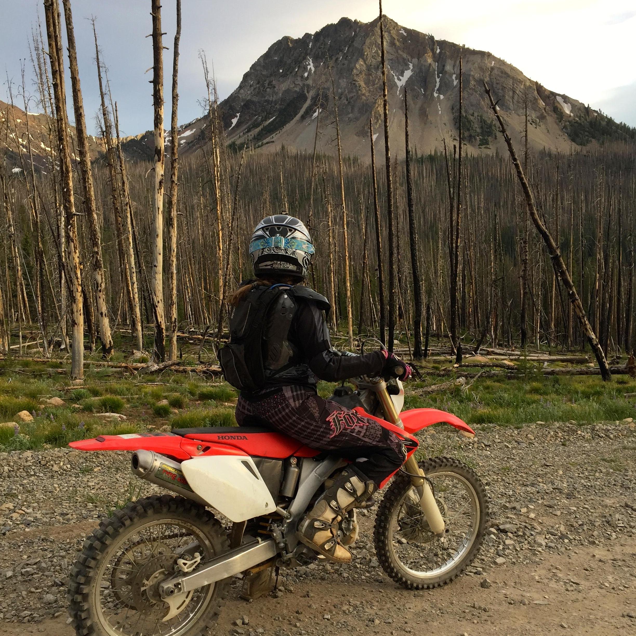 Riding in the Sawtooth Mountains.