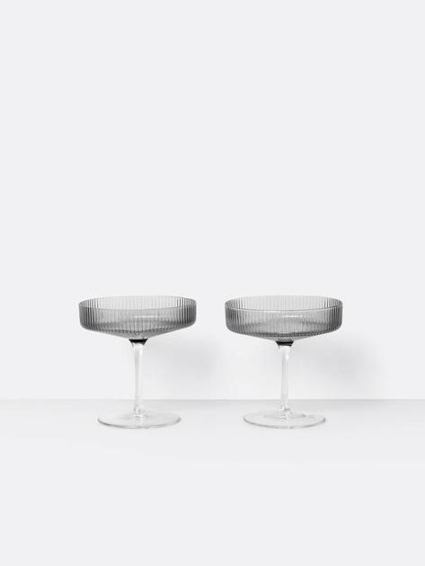 Set of 2 Ripple Champagne Saucers
