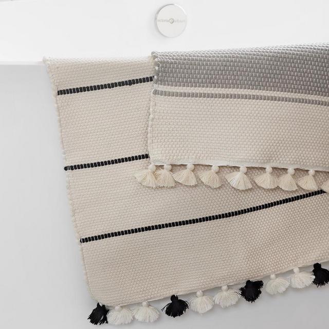 Amina Bath Rug - Stone Grey