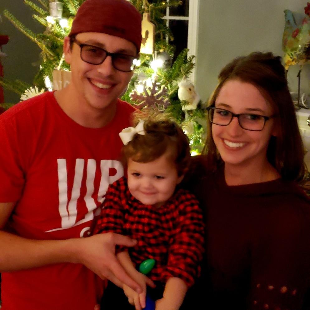 Enjoying spending Christmas with our niece, Luna