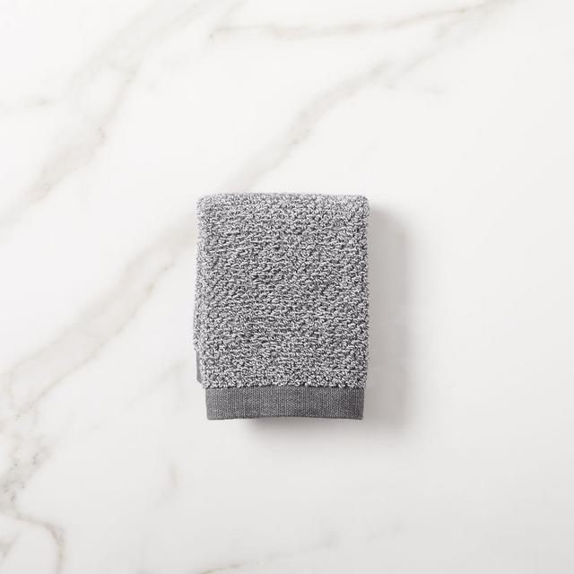 Organic Heathered Towel, Washcloth, Gray Dusk
