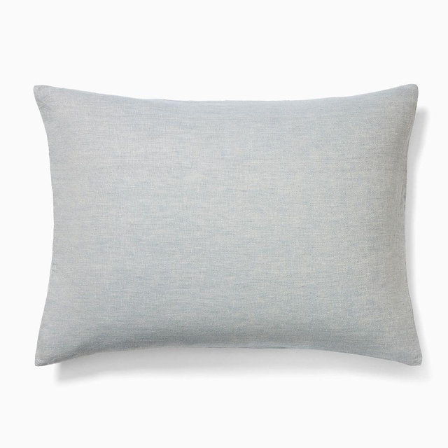 European Flax Linen King Sham, Chambray Melange