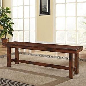WE Furniture Solid Wood Dark Oak Dining Bench