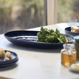 The Rowen Portuguese Stoneware Large Platter in Navy