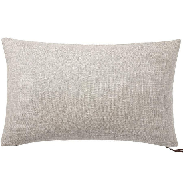 Belgian Linen Lumbar Pillow Cover, 16 x 26", Pewter