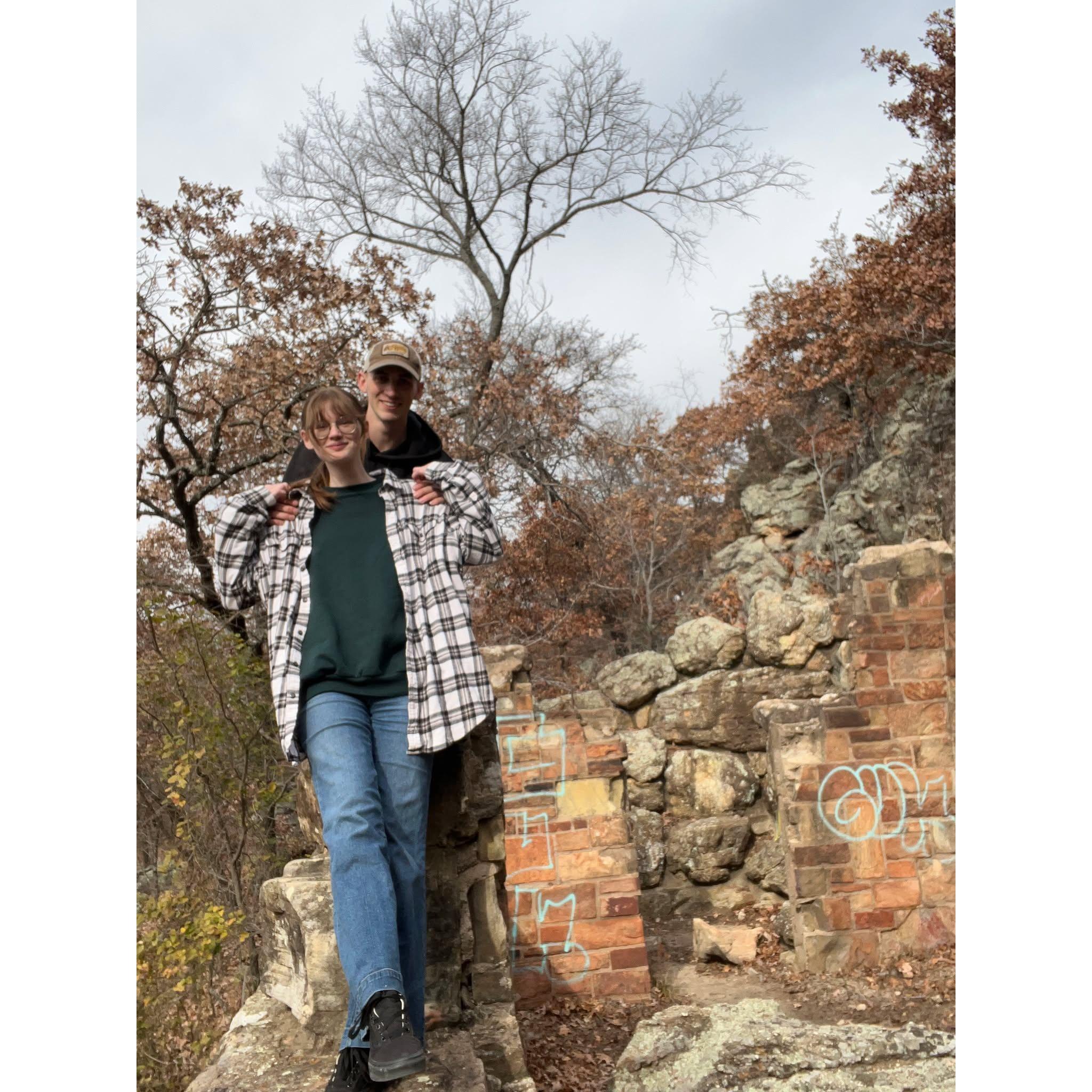 Exploring the ruins at Lake Murray