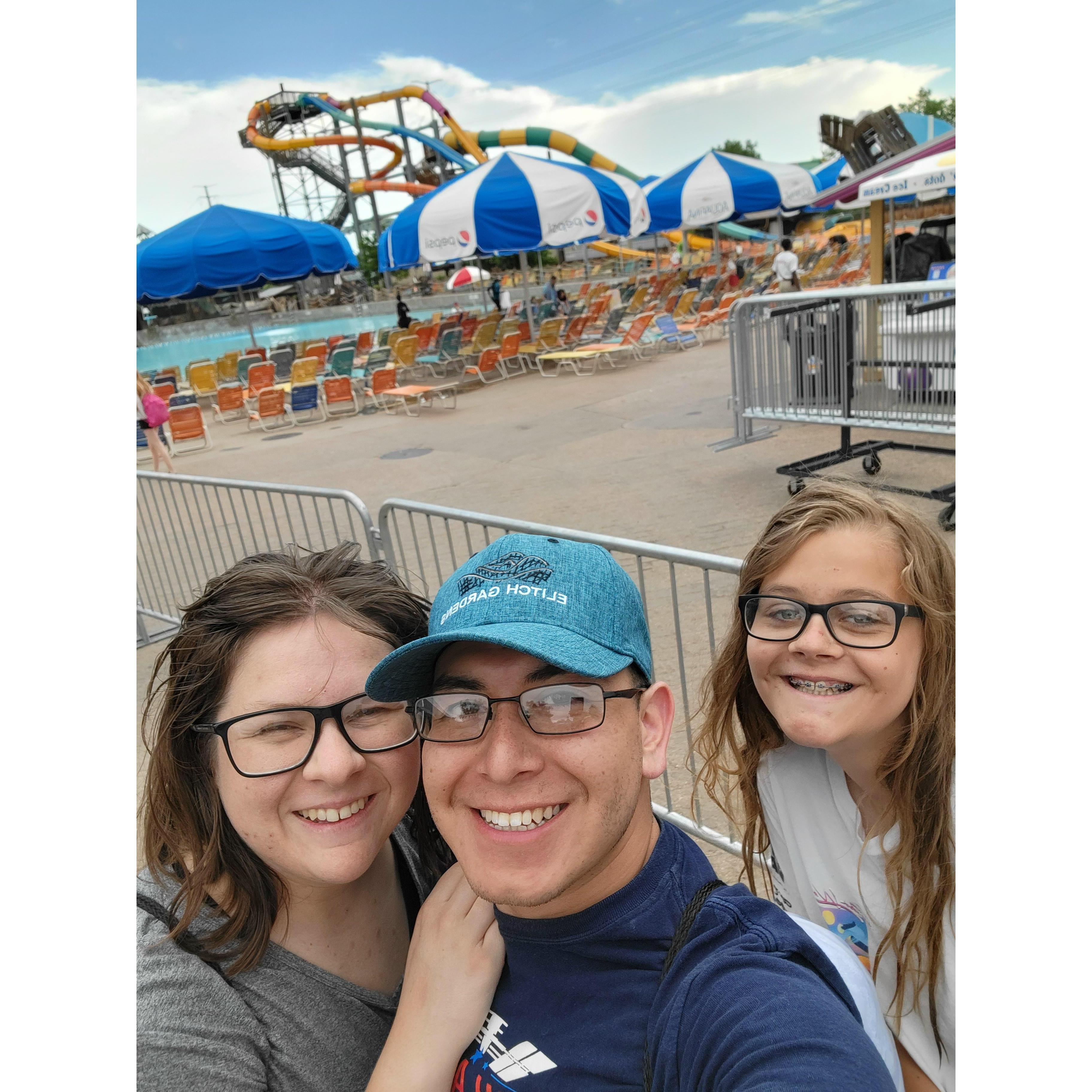 The Water Park at Elitch Gardens with Megan's little sister, Katie