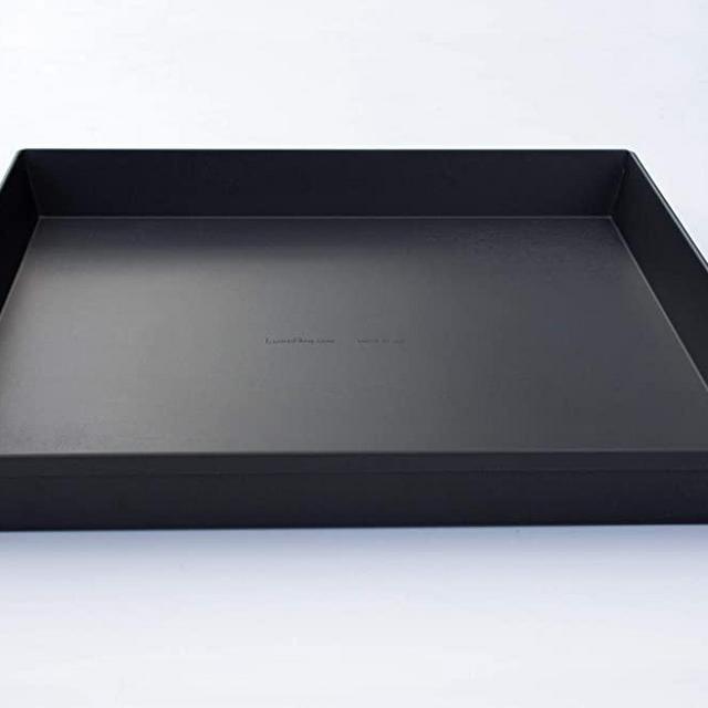 LloydPans 14x14x1.5 inch Style, Pre-Seasoned Sicilian Pizza Pan, 14x14x1.5 inches, Dark Gray