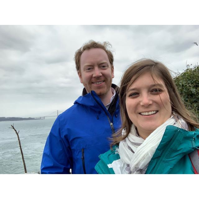 Brendan and Lindsey on the Alcatraz Island in Calfornia.