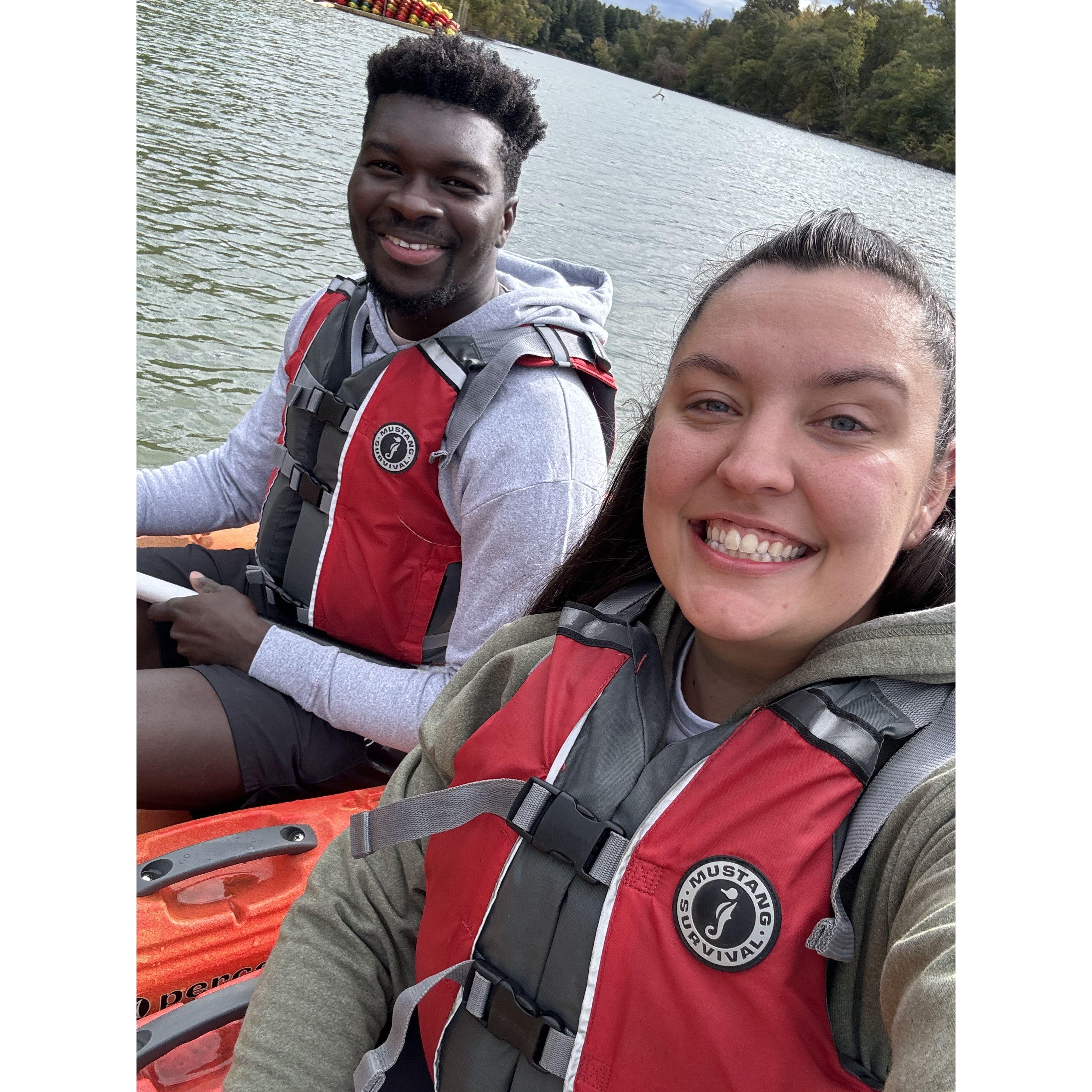 E’s first time kayaking in Charlotte, NC.