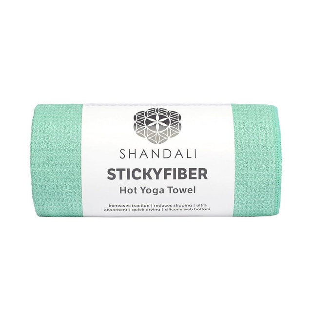 Shandali Hot Yoga Towel - Mat-Sized, Microfiber, Super Absorbent, Anti-Slip, Injury Free, 24" x 72" - Best Bikram Yoga Towel - Exercise, Fitness, Pilates Gear