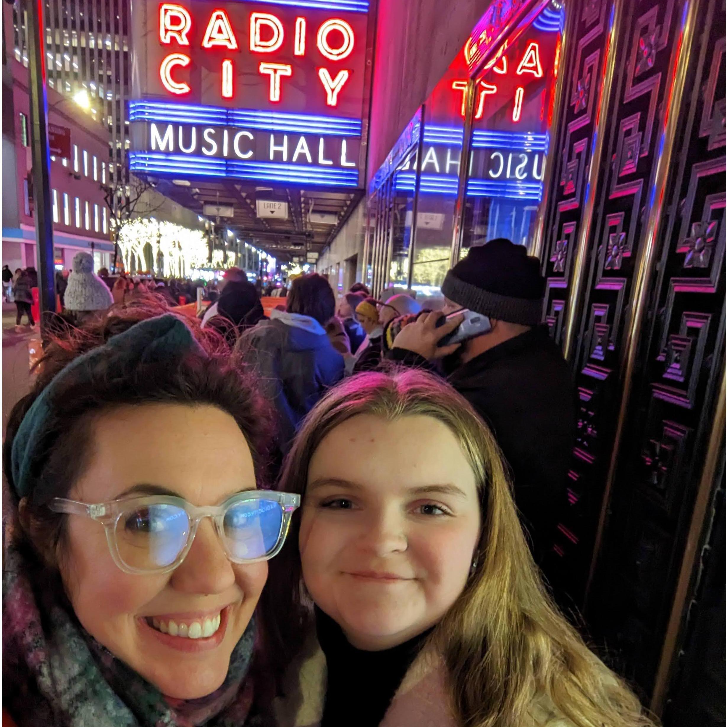 Chloe and I went to see the Rockettes Christmas Spectacular. She even taught me a few dance moves while we waited in line!