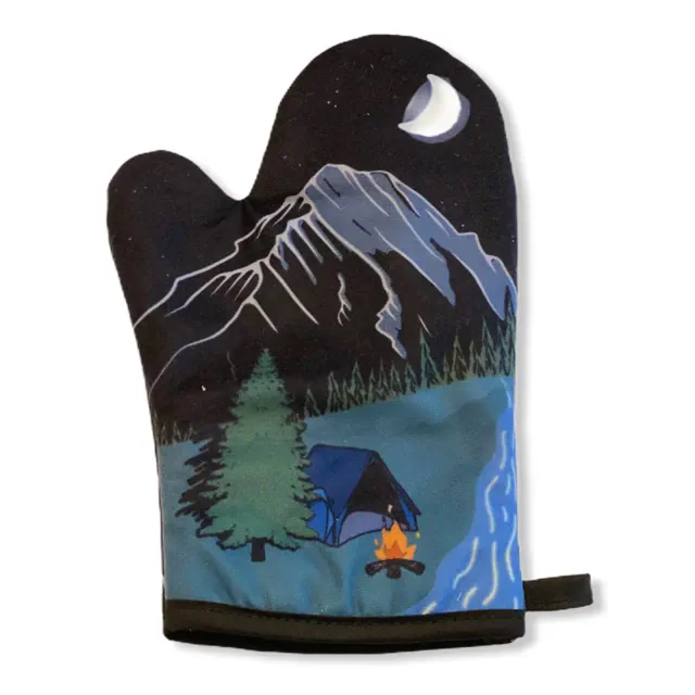 I Hate People Funny Outdoor Adventure Camping Introvert Graphic Kitchen Accessories - Crazy Dog Bakeware For Campers Black Oven Mitt