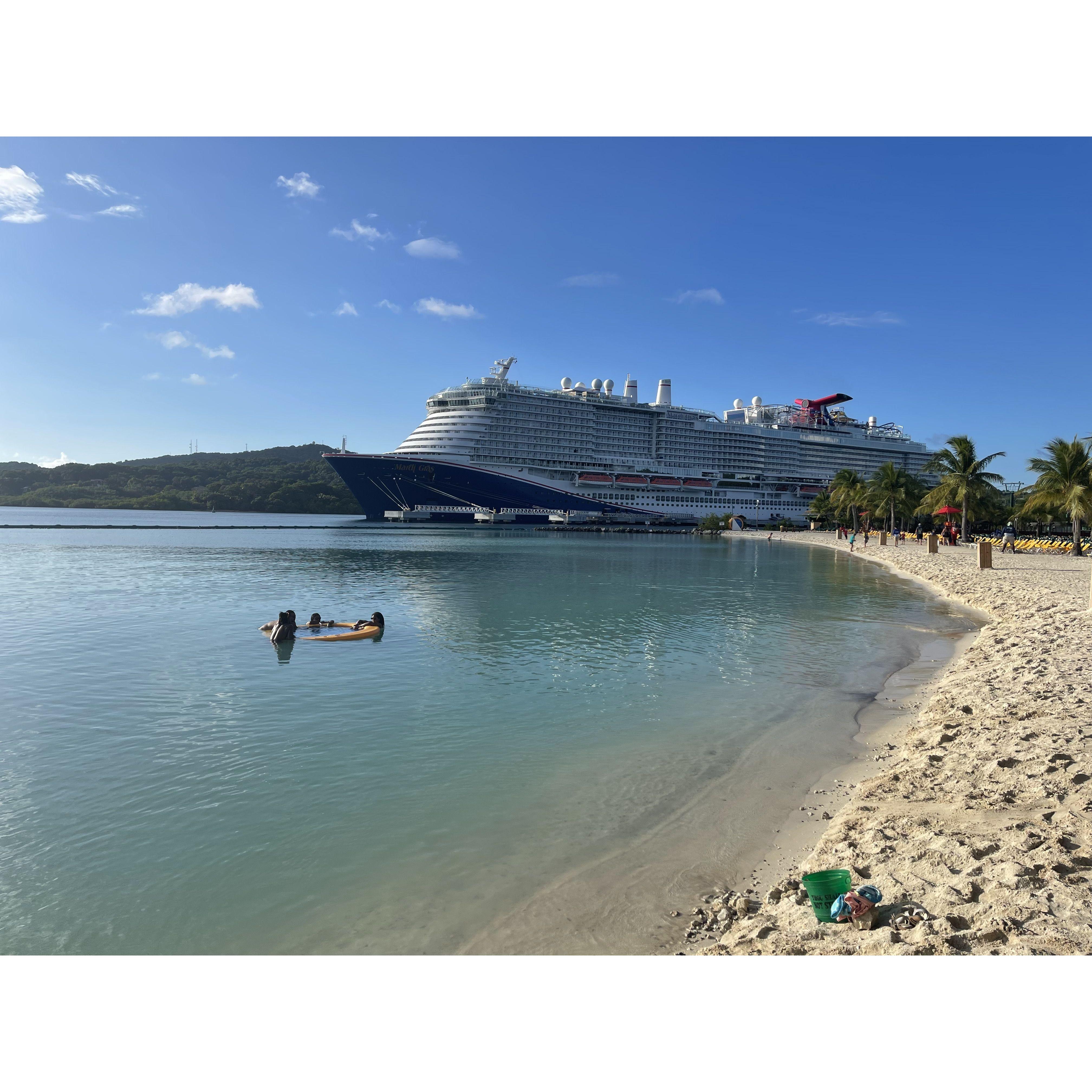 Carnival Mardi Gras from the beaches of Mahogany Bay