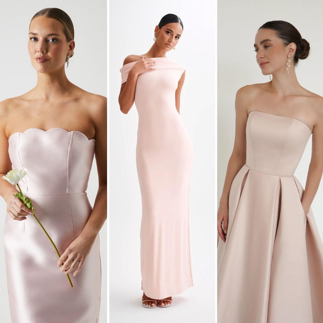 Blush and soft-pink dress inspiration for women - romantic, elegant shades that complement our coastal color palette.