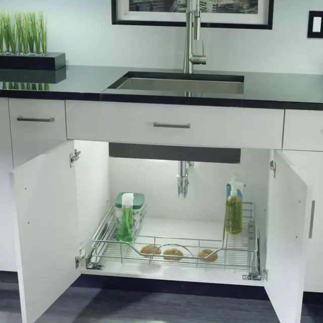 Rev-A-Shelf - 5786-33CR - 33 in. Chrome Under Sink Pull-Out Organizer