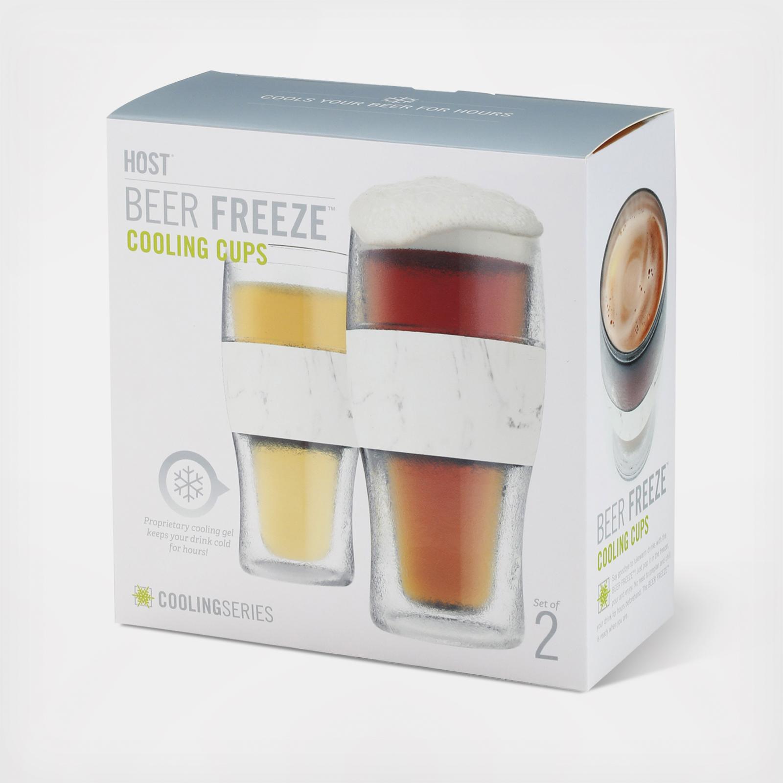 Beer FREEZE Cooling Cup in Olive, Set of 2