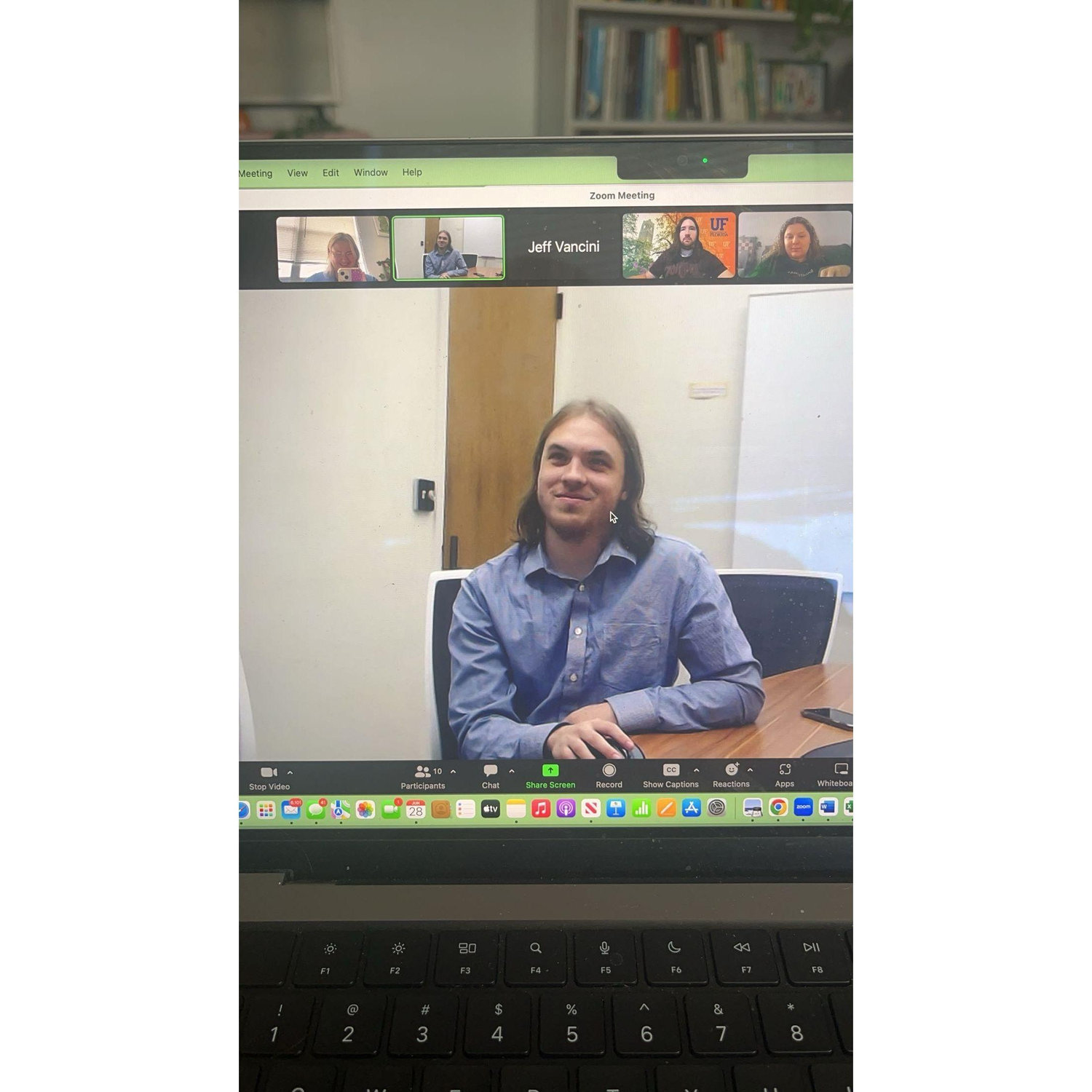 Watching Sam's PhD Dissertation Defense on zoom!!!!
