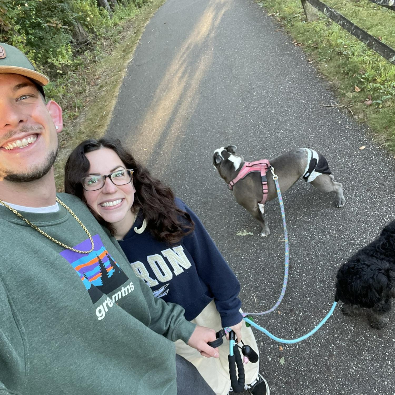 Pup walk at trails