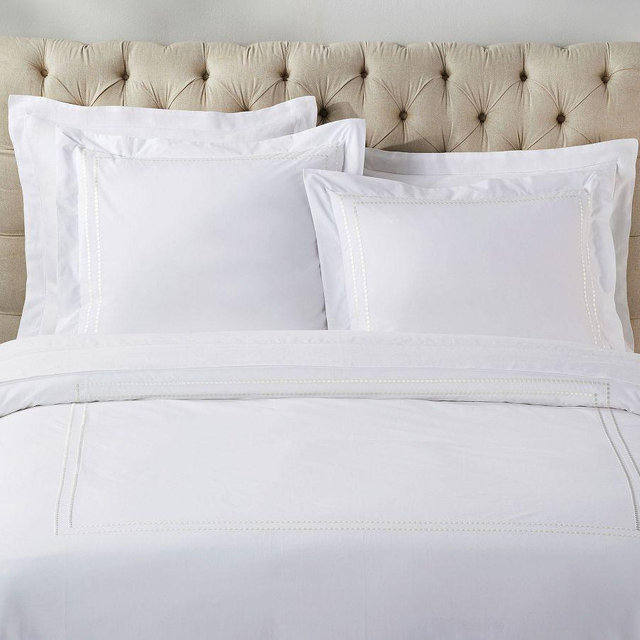 Pearl Organic Percale Duvet, White, Full/Queen