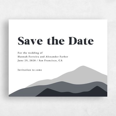 Ebony, Black Wedding Save the Date - Langdon Landscape