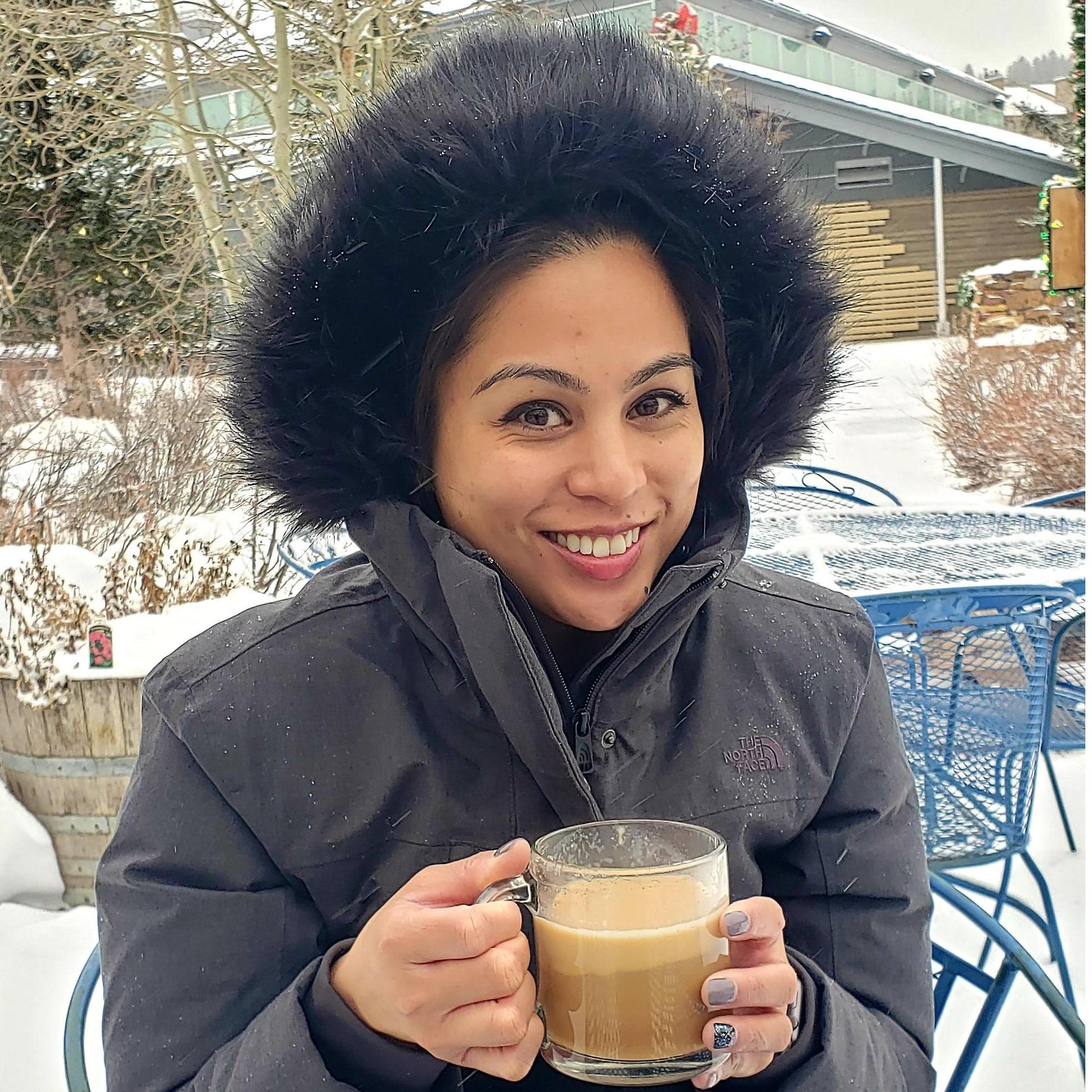 Hot morning coffee in Breckenridge Colorado