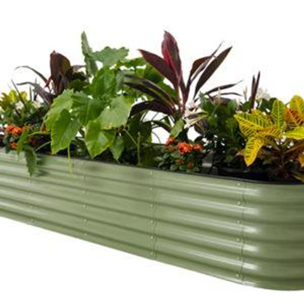 Vego Garden 42-in W x 78-in L x 17-in H Olive Green Metal Raised Garden Bed