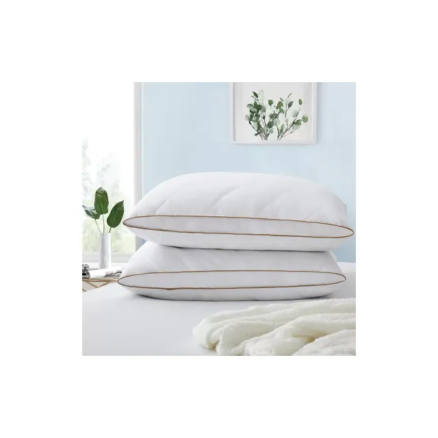 Peace Nest Gusseted Goose Down Feather Pillows Set of 2, Brown Oval Gusset, King