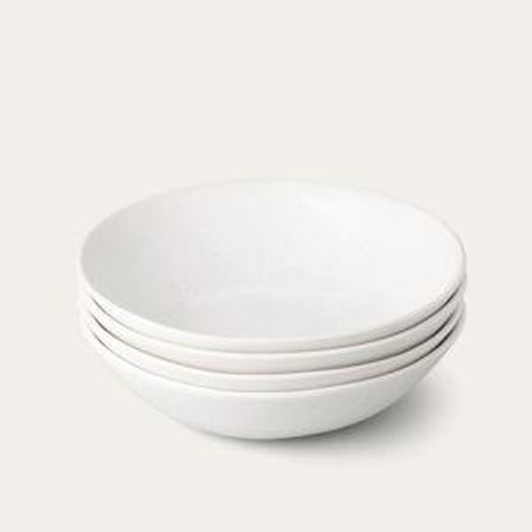 Pasta Bowls Set of 4, Speckled White