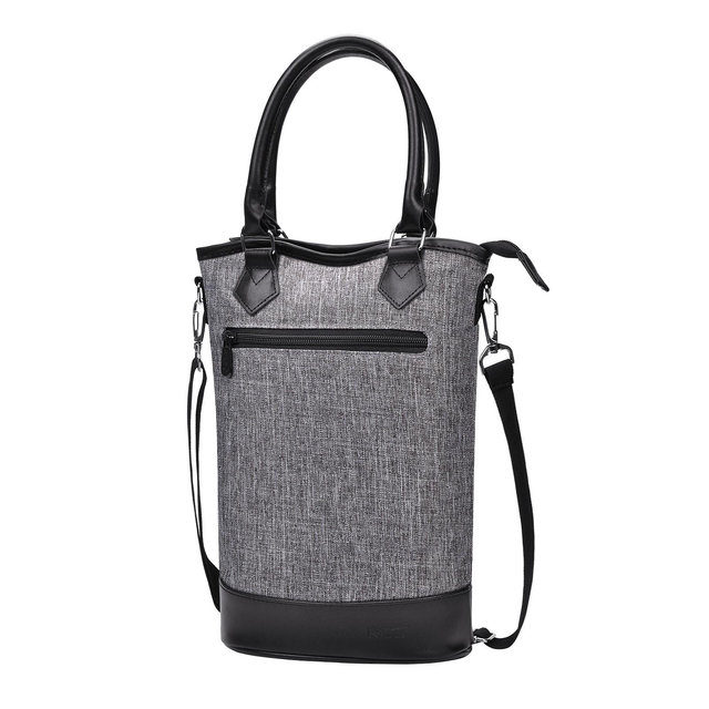 Tirrinia Wine Gift Bag - Travel Padded 2 Bottle Wine Carriers, Cooler Bag with Handle and Adjustable Shoulder Strap, Wine Lover Essentials, Gray