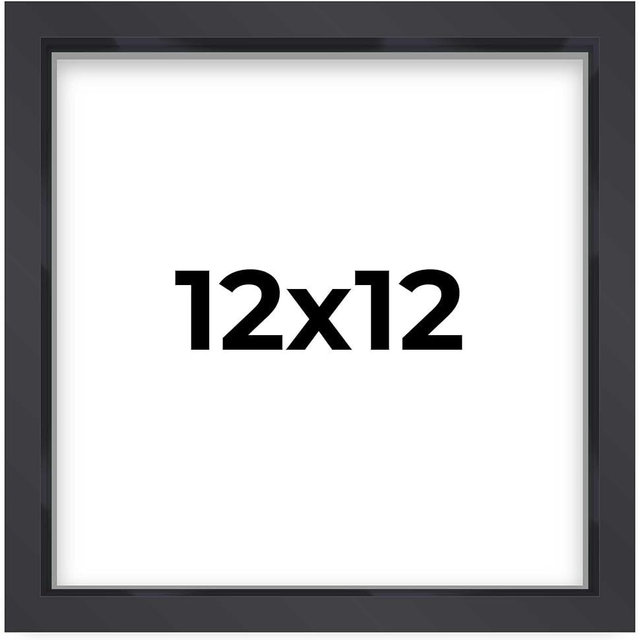 12x12 Shadow Box Frame Contemporary Black Finish | 3/4" Depth of Usable Space| Interior Size 12x12 Inches| UV Resistant Acrylic, Acid-Free Backing, Wall Hangers | Made in USA