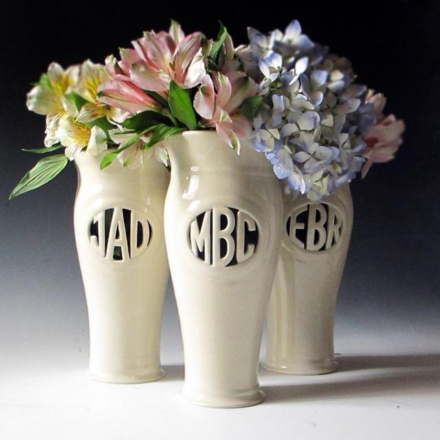 Personalized Handmade Monogram Vase