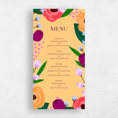 Honey, Yellow Wedding Menu - Ybel