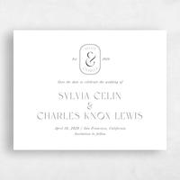 White Wedding Save the Date - Bayeux Landscape