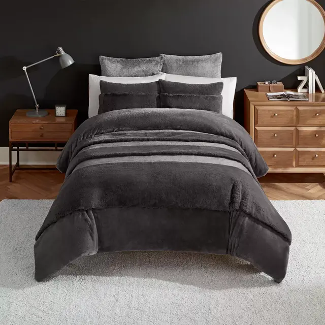 UGG® Mammoth 3-Piece King Comforter Set in Charcoal