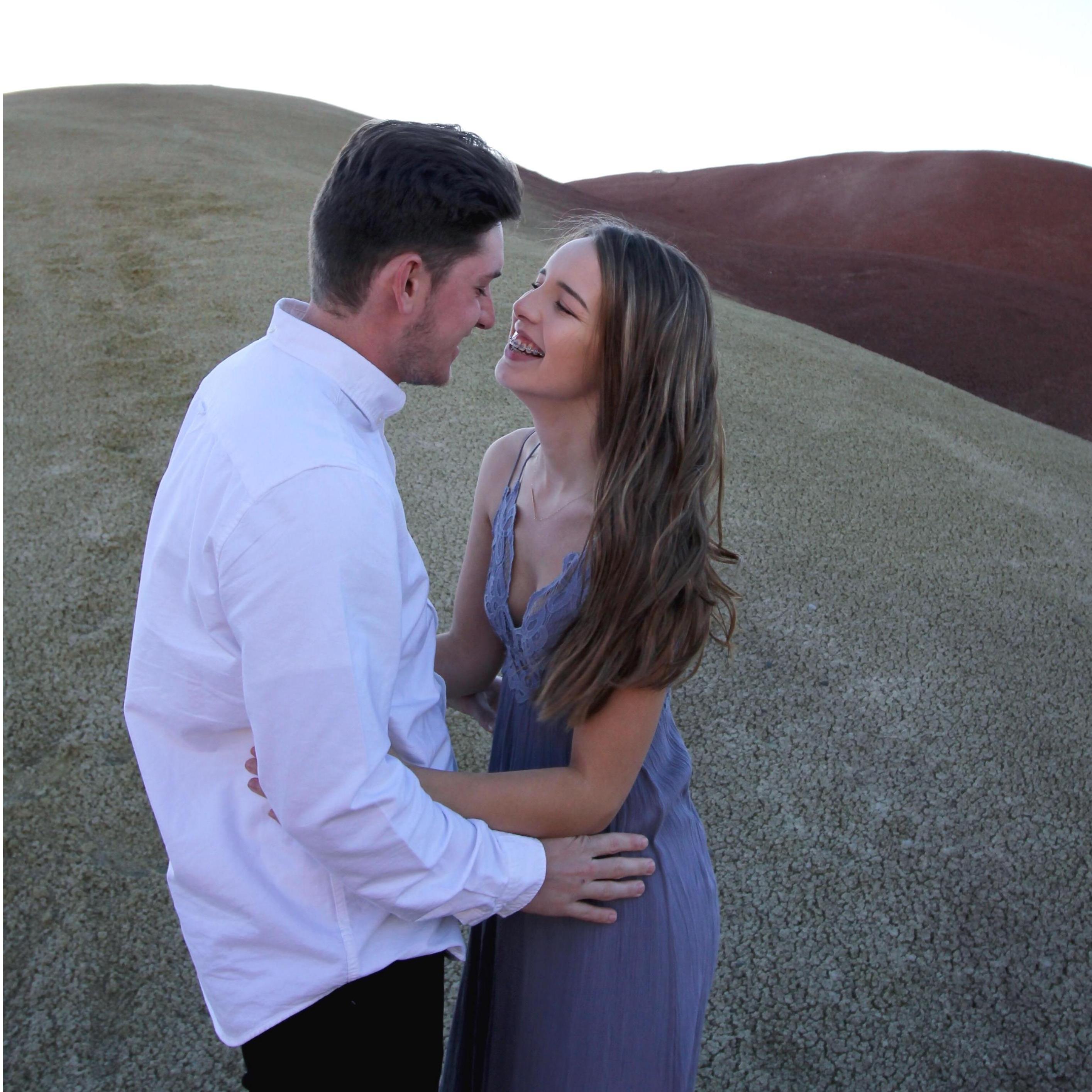 We had our engagement pictures taken at Painted Hills in Oregon. The most beautiful hills!