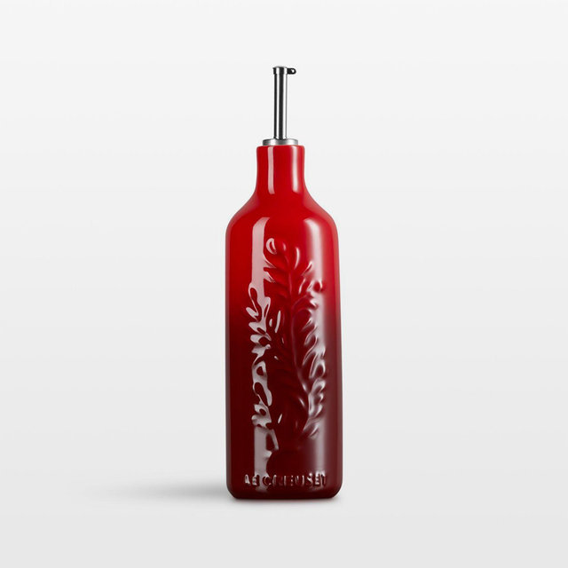 Le Creuset ® Cerise 20-Oz. Olive Branch Stoneware Oil Cruet